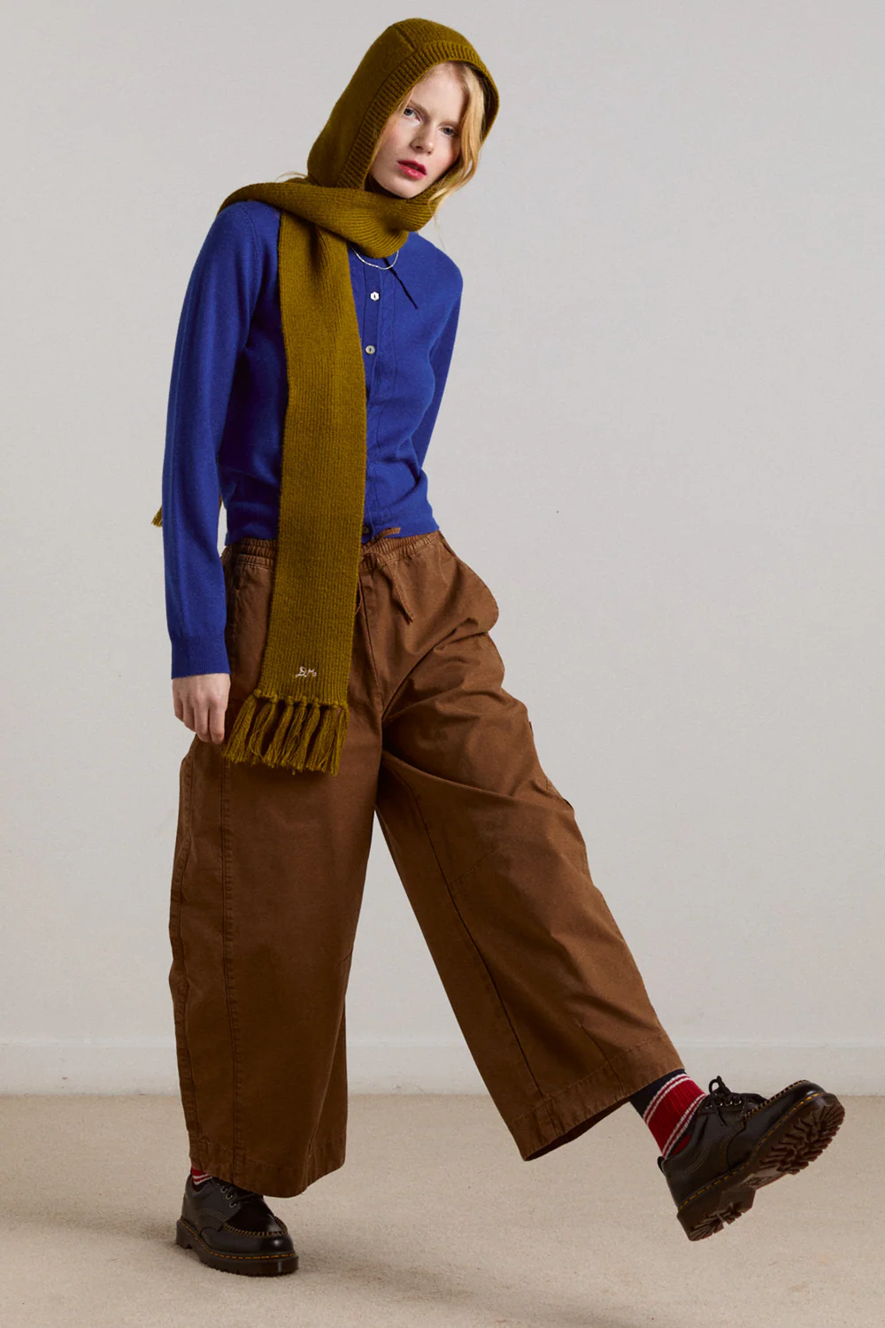 Damson Madder, Tassel Hooded Scarf 