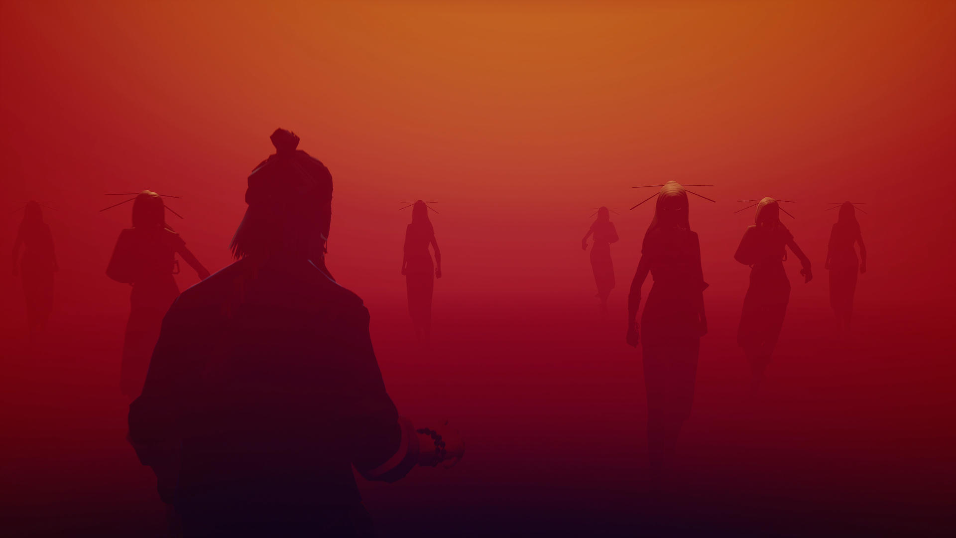 Sifu protagonist being faced by mysterious shadowy enemies