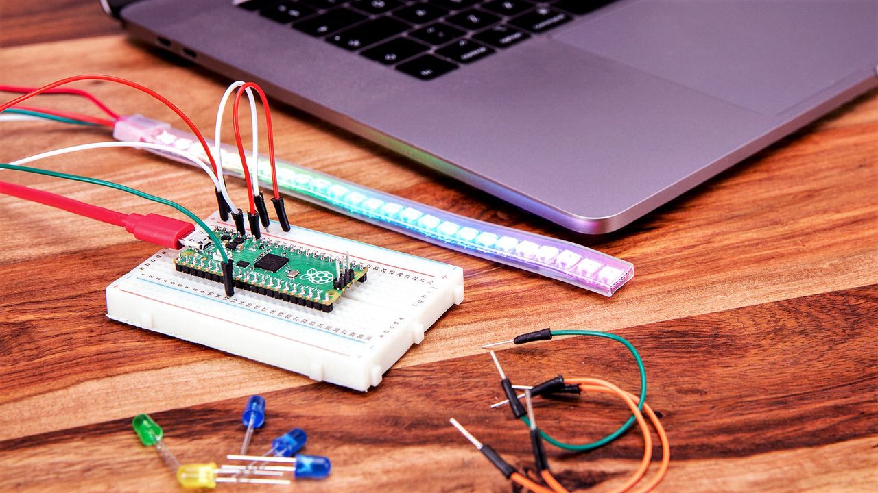 The Raspberry Pi Pico connected to a computer