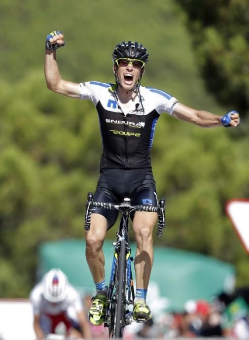 Leopold Konig (NetApp-Endura) wins stage 8 of the Vuelta a Espana, the Czech's and his team's first Grand Tour stage victory