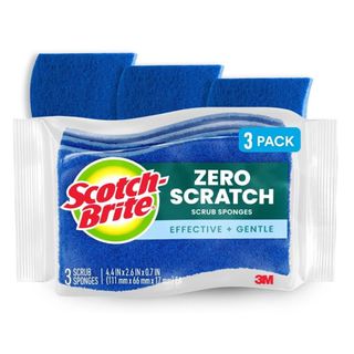 Blue scotch-brite zero scratch scrub sponges