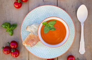 Roast tomato and orange summer soup