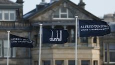 Alfred Dunhill Links Championship flags blow in the wind at St Andrews' Old Course
