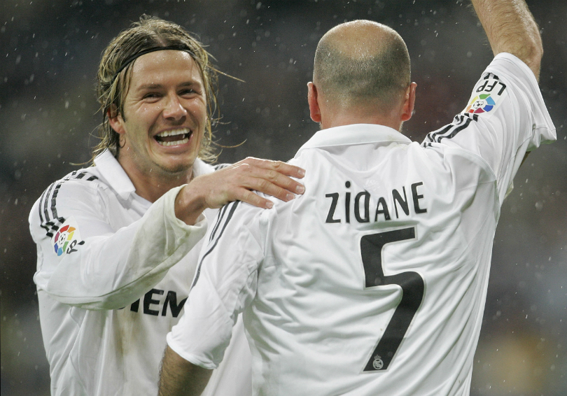 David Beckham and Zinedine Zidane