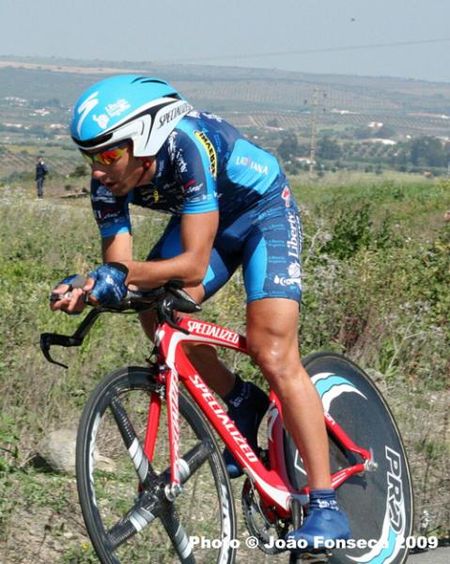 Spanish rider Hector Guerra en route to victory in the prologue.