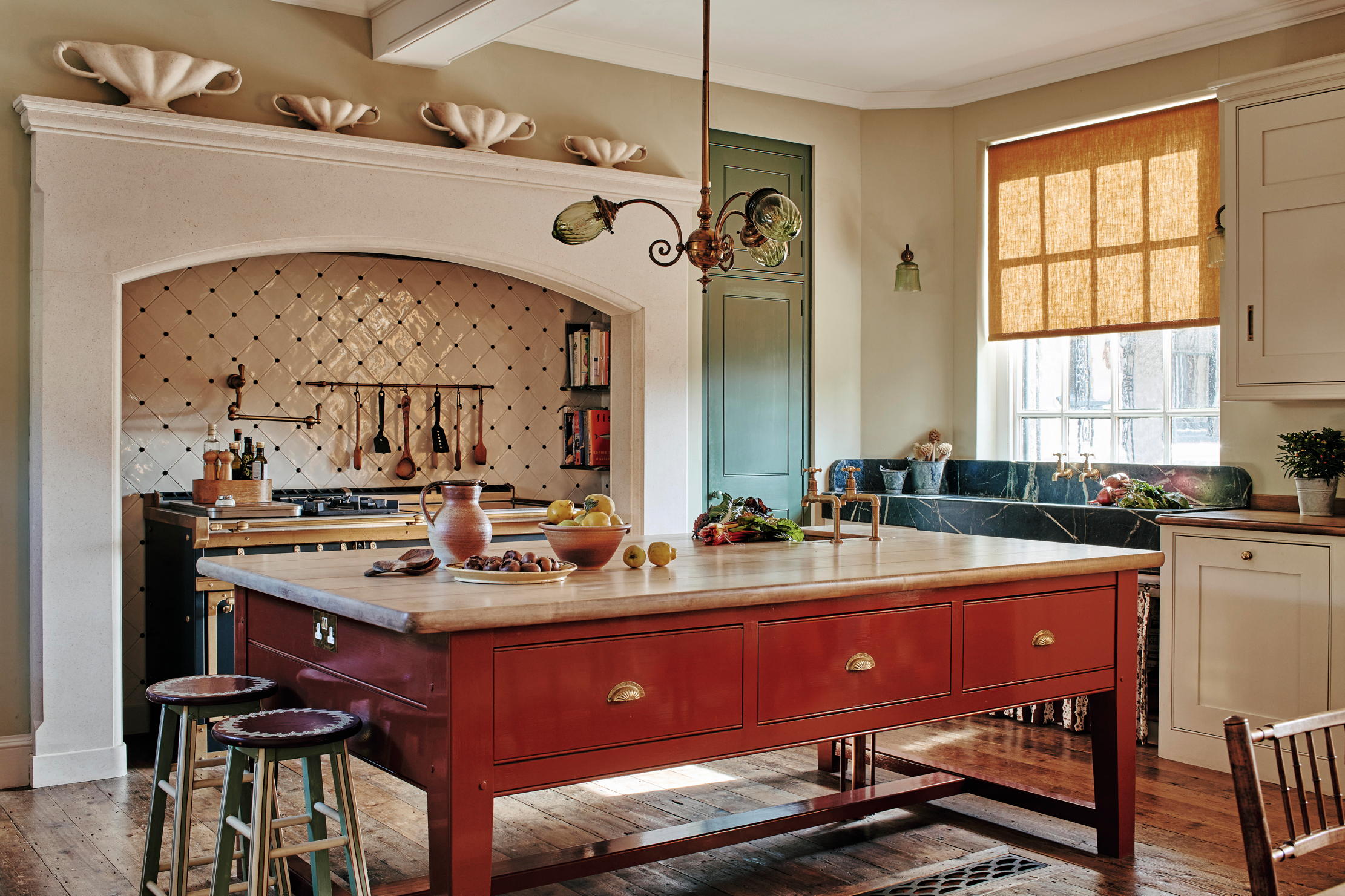 The authentic cook’s table is the forerunner to the modern-day kitchen island; this Artichoke design is topped with sycamore.