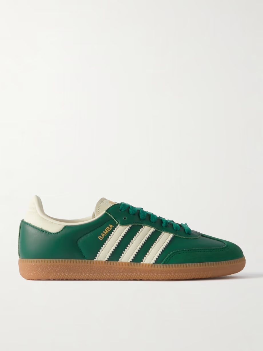 ADIDAS ORIGINALS, Samba Og Suede-Trimmed Leather Sneakers