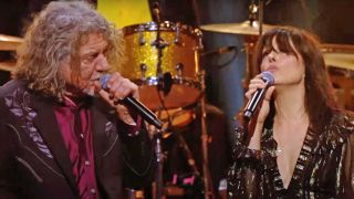 Robert Plant and Imelda May onstage