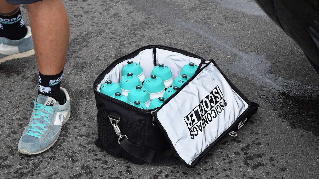 Teams will make up different bottles with different nutrition for each rider