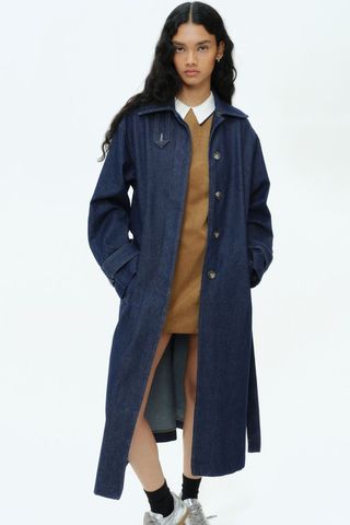 Single-Breasted Twill Trench Coat