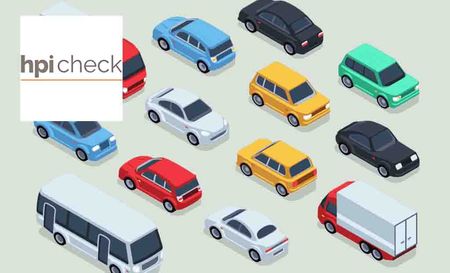HPI Check logo placed over an illustration of vehicles