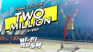 Promotional image celebrating two million players in Hi-Fi RUSH.