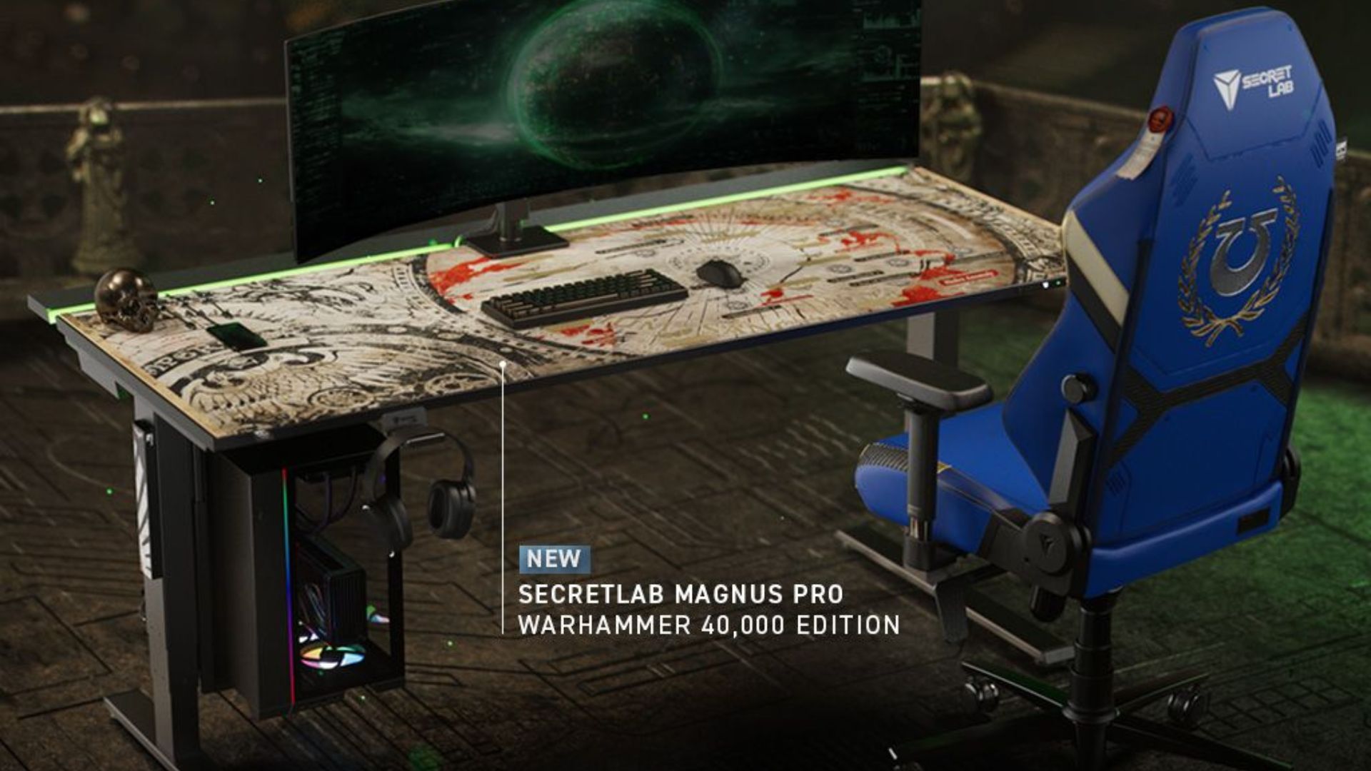 There's a new Warhammer 40,000 version of our favorite Secretlab desk on the way but please don't paint your minis on it