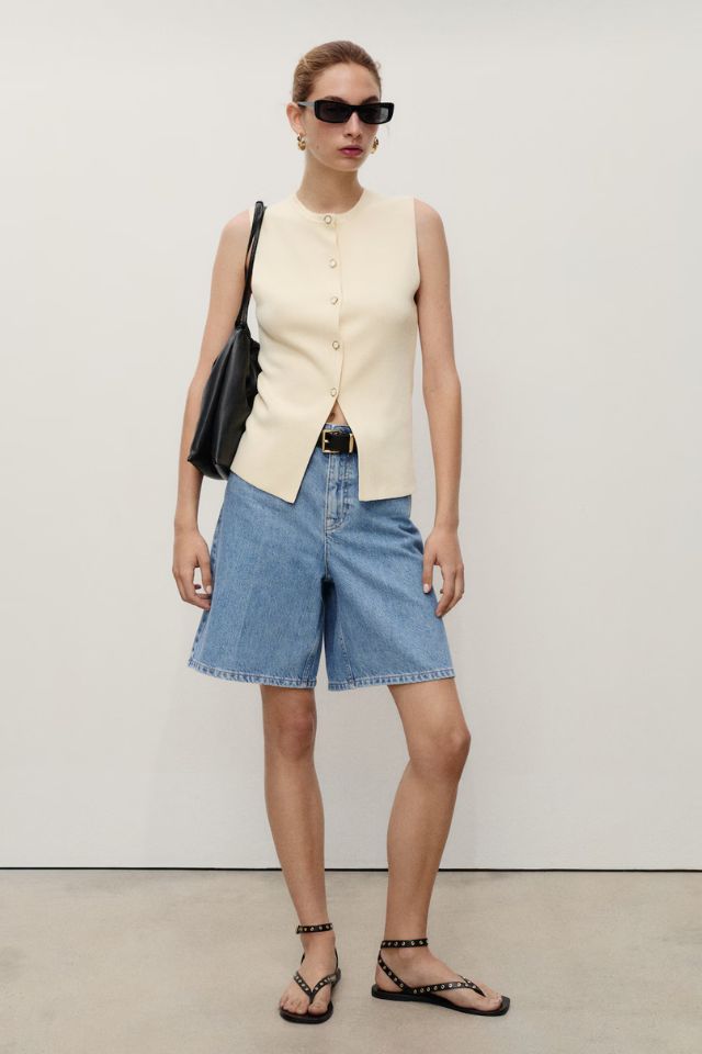 Mango high waist denim shorts