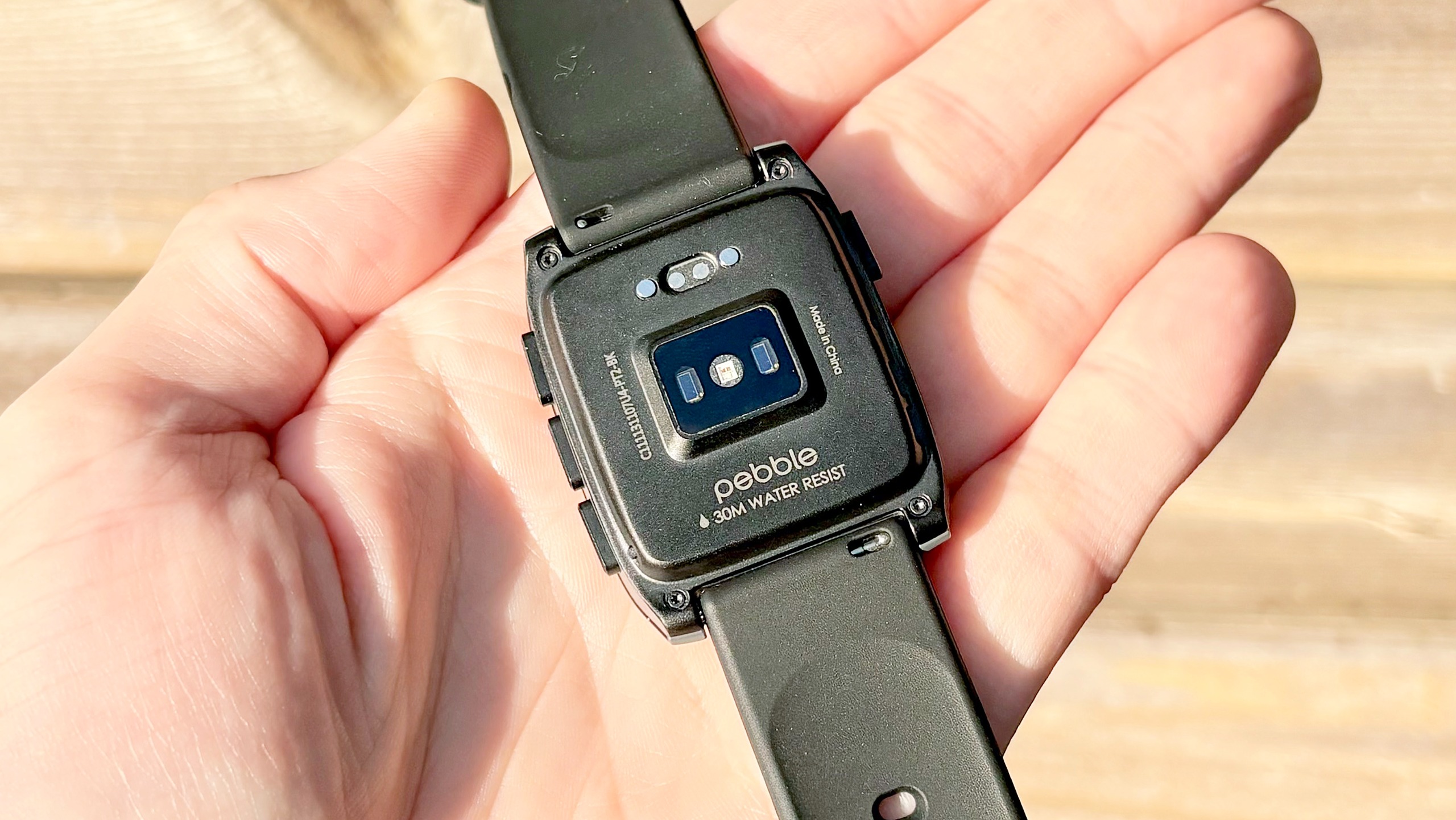 Close-up of the Pebble Time 2 smartwatch