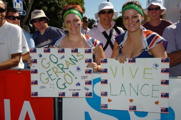 Fans at the Santos Tour Down Under