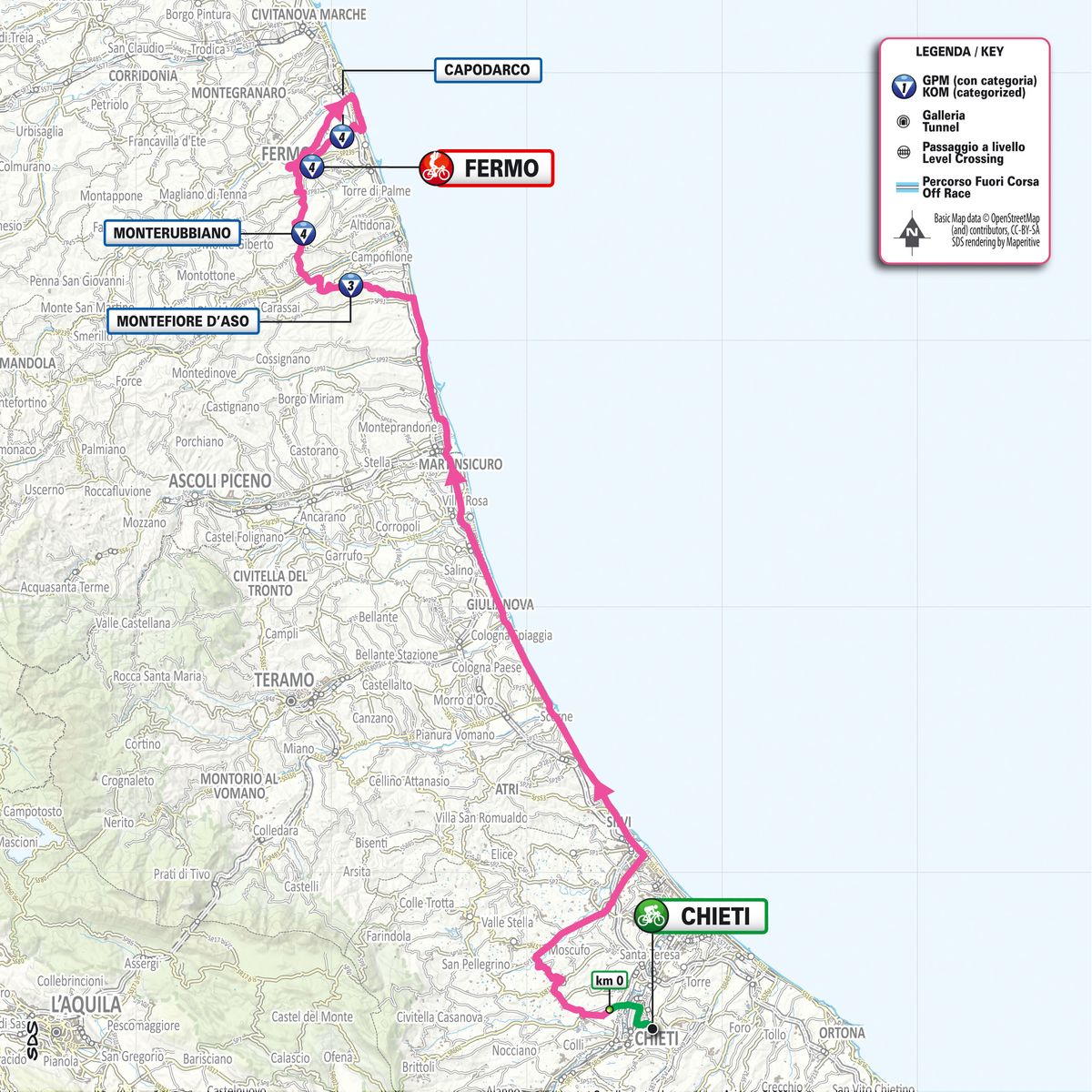Giro d'Italia 2026 stage 8 map