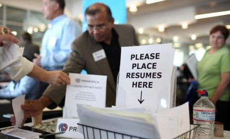 Job seekers at a California employment fair in June 2011: President Obama&amp;#039;s 2009 economic stimulus created or saved up to 3.6 million jobs, according to the White House.