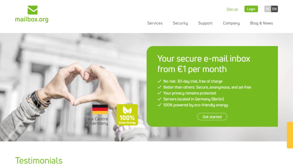 Mailbox.org website screenshot