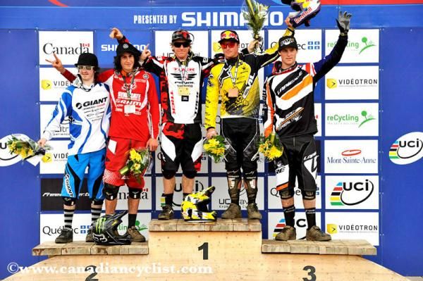 Podium: Danny Hart, Josh Bryceland, Aaron Gwin, Brook Macdonald, Cameron Cole