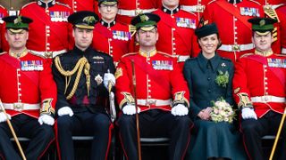 Prince William, Duke of Cambridge and Catherine, Duchess of Cambridge attend the 1st Battalion Irish Guards