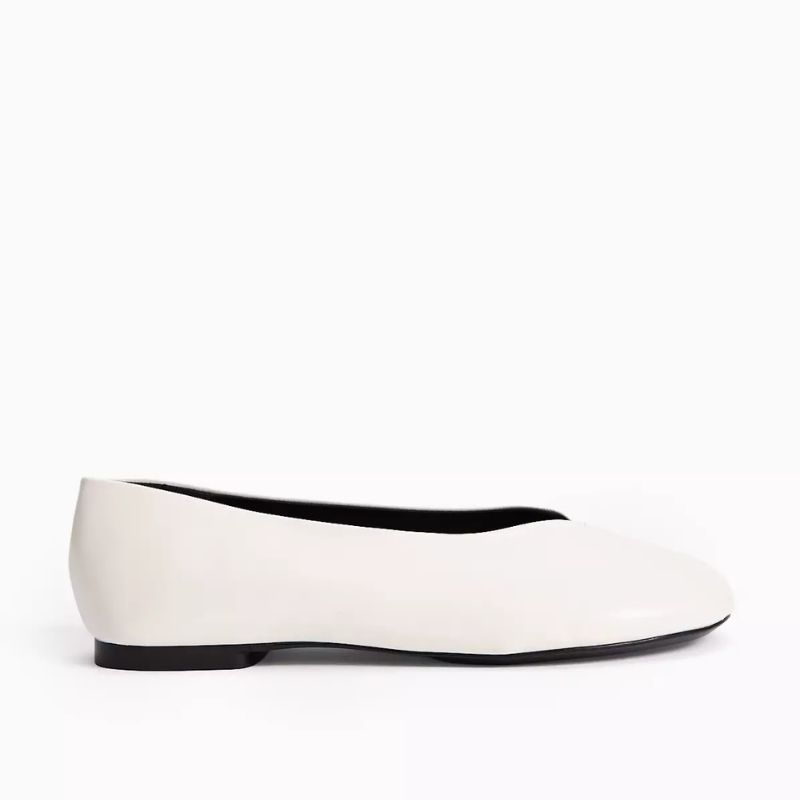 TU Clothing, Cream Faux Leather Swung Toe Ballerina Shoes