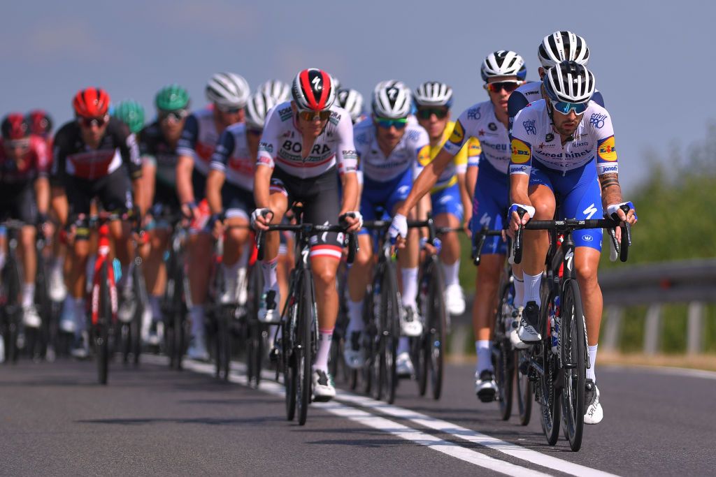 KRAKOW POLAND AUGUST 09 Mattia Cattaneo of Italy and Team Deceuninck QuickStep Peloton during the 77th Tour of Poland 2020 Stage 5 a 188km stage from Zakopane to Krakow TourdePologne tdp20 on August 09 2020 in Krakow Poland Photo by Luc ClaessenGetty Images