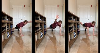 Spartan HIIT home workout: around the world plank