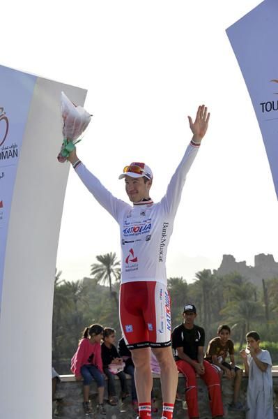 Denis Galimzyanov (Katusha) leads the young rider classification.