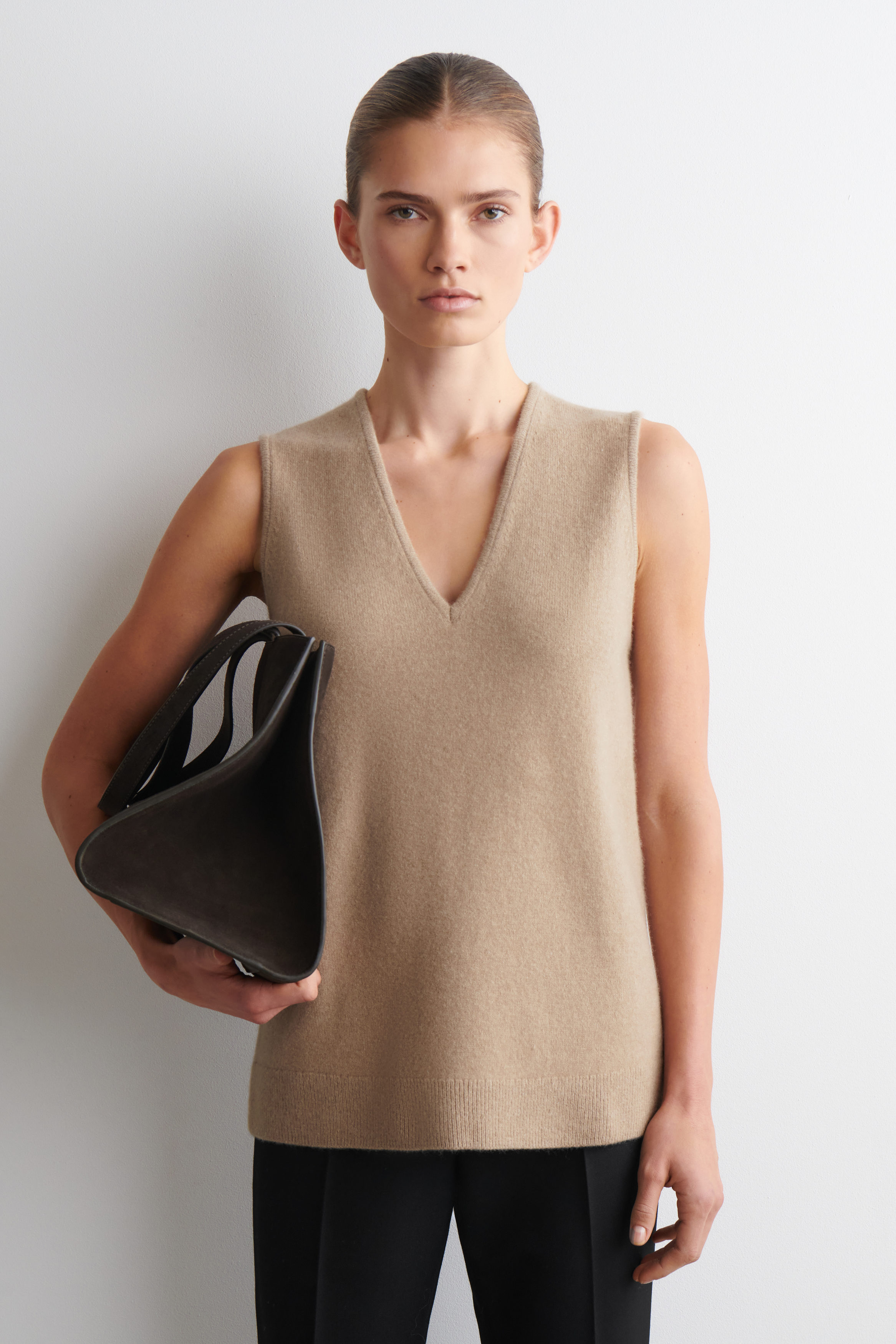 Wool V-Neck Tunic Vest