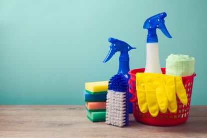 Cleaning products: Shutterstock image of products in bucket