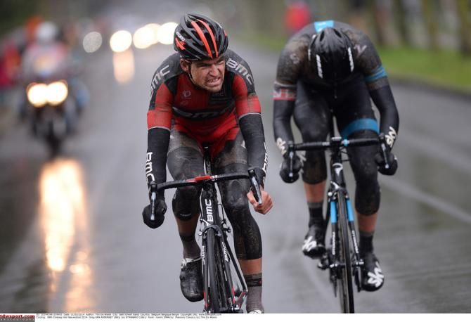 Greg Van Avermaet and Ian Stannard head for the finish in Omloop Het Nieuwsblad