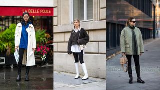 how to style knee-high boots with leggings street style