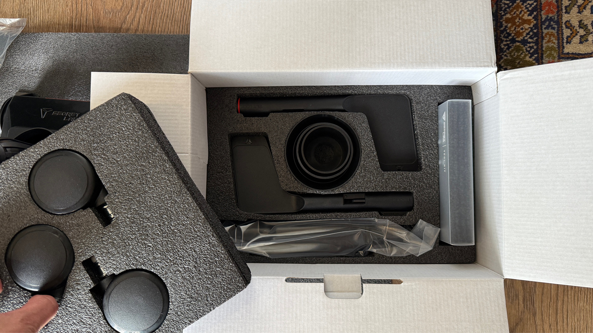 Several photos of parts of the Titan Evo chair.