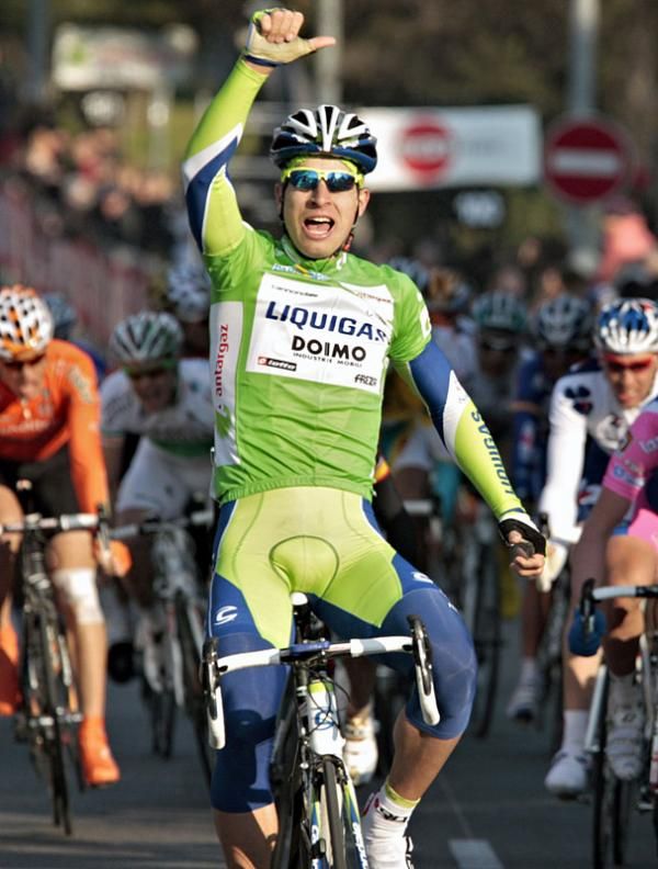Peter Sagan Liquigas - Doimo) celebrates his second stage win at Paris-Nice.