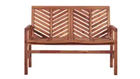 A wooden outdoor bench with chevron detail - Breakwater Bay