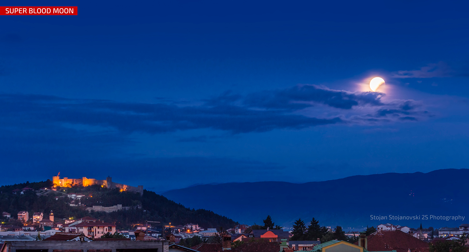 Blood Moon Supermoon Lunar Eclipse Over Macedonia