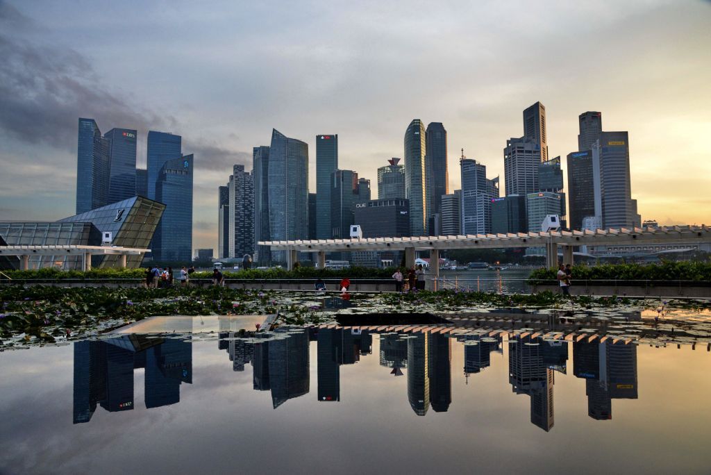 Singapore skyline.