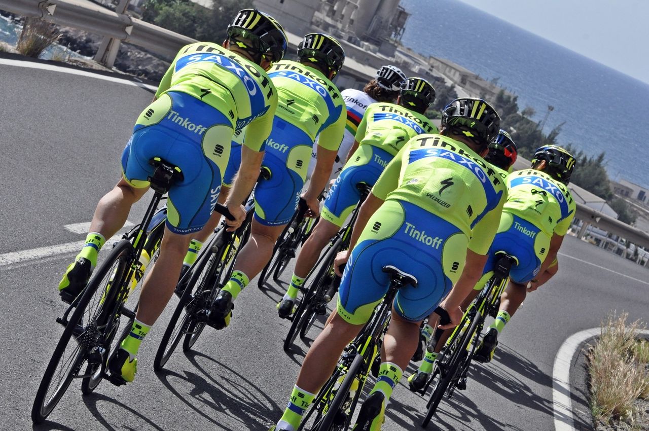 The Tinkoff-Saxo team out enjoying the sunshine