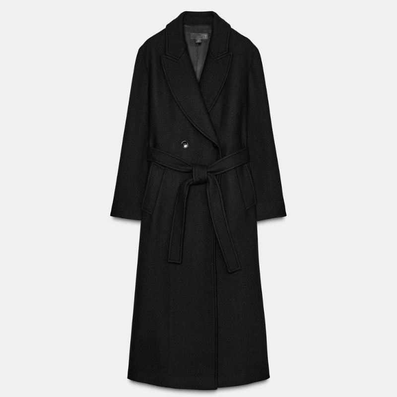 Zara long black tailored coat