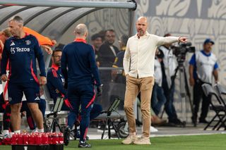 SAN DIEGO, CALIFORNIA - JULY 31: Manchester United head coach Erik Ten Hag during the second half of their friendly against Real Betis at Snapdragon Stadium on July 31, 2024 in San Diego, California. (Photo by Ben Nichols/ISI Photos/Getty Images)