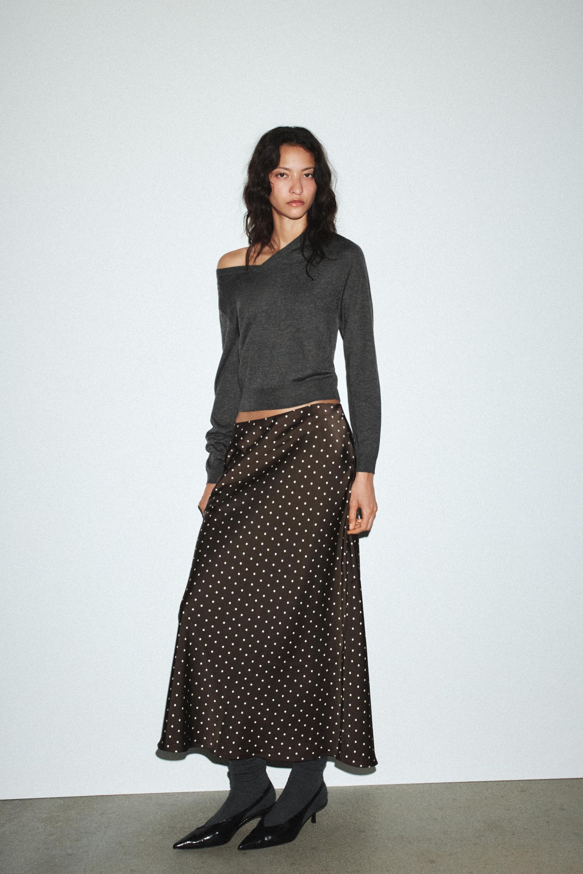 Satin Midi Skirt