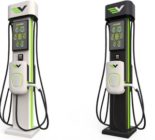 EV stations from Palmer Digital Group on display at InfoComm 2023.