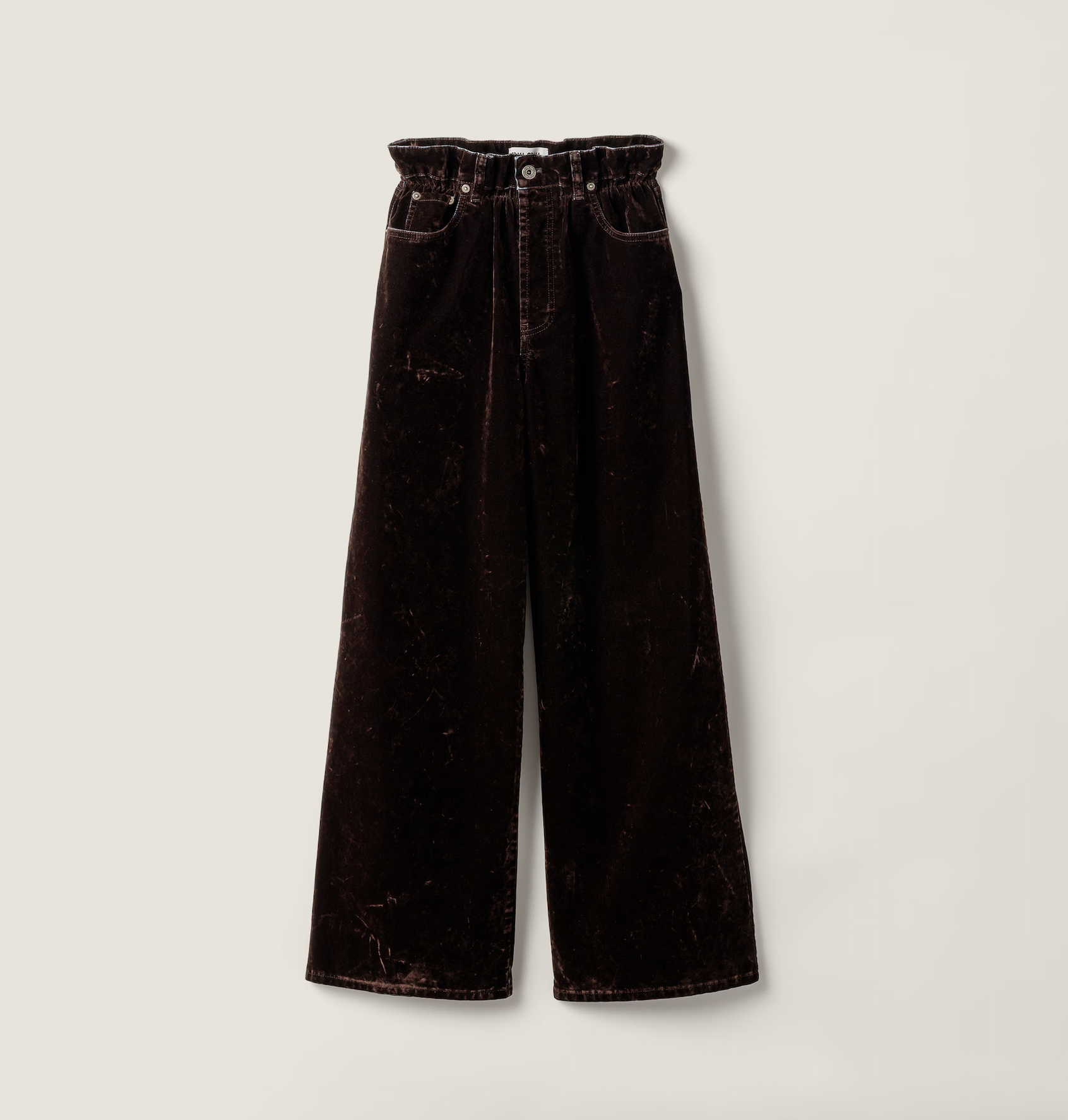 Washed Flocked Chambray Pants