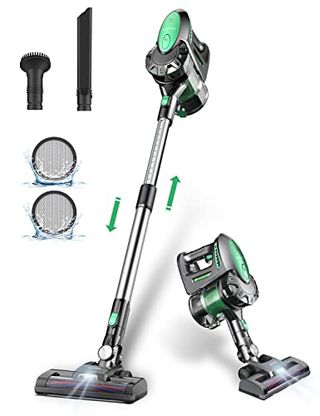 Vactidy Cordless Vacuum Cleaner, Lightweight Stick Vacuum with 20Kpa Suction, Detachable Battery, Max 35mins Runtime, 6 in 1 Handheld Vacuum Cordless for Hard Floor Carpet Pet Hair
