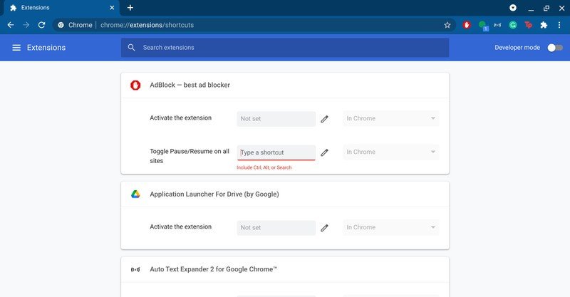 How to create shortcuts for Google Chrome extensions