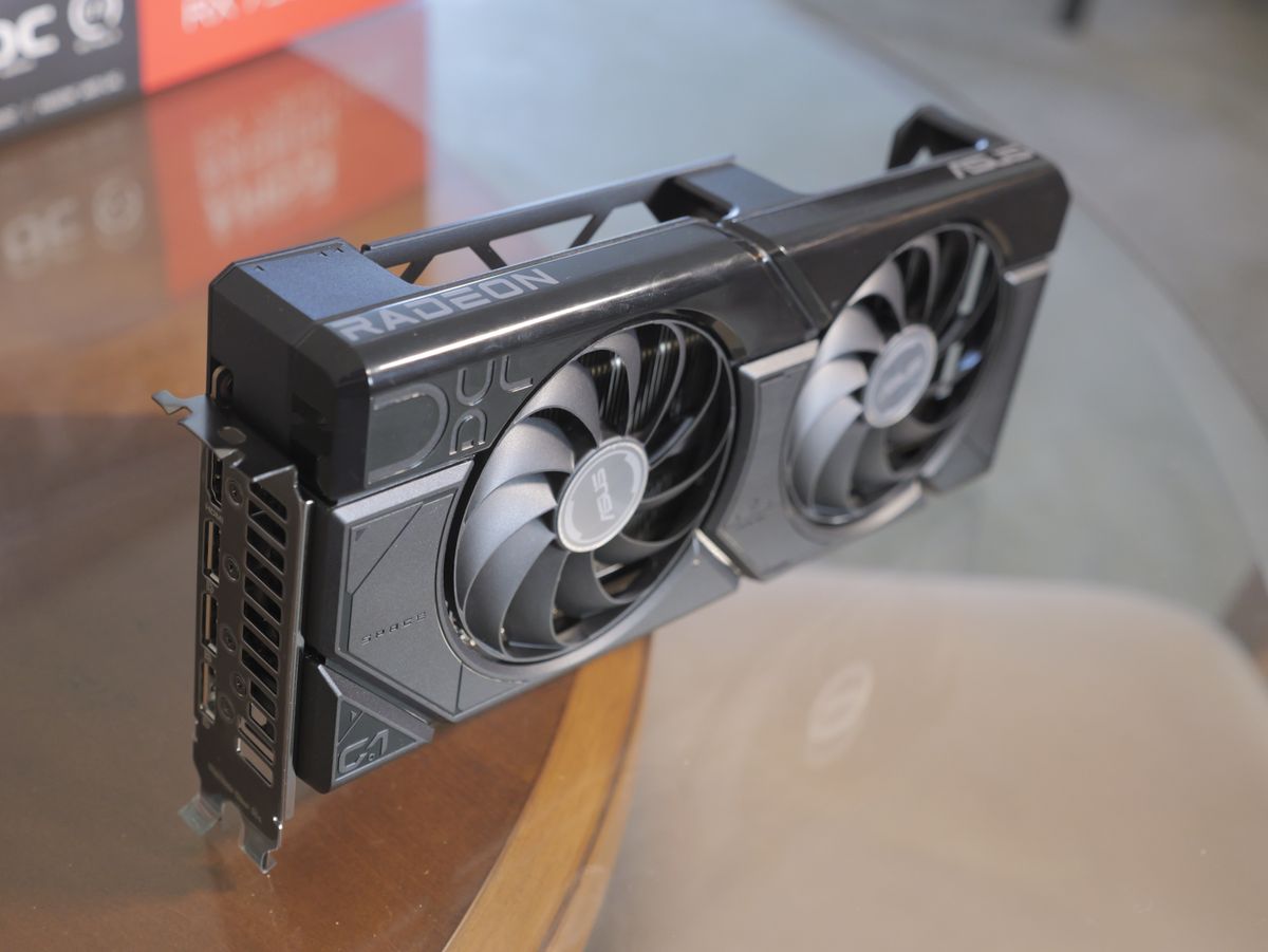 An AMD Radeon 7900 GRE graphics card