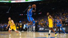 Oklahoma City Thunder guard Shai Gilgeous-Alexander shoots in Game 7 of NBA Finals