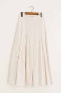 Hako Linen Pleated Skirt, Ivory, £109 | Olive Clothing