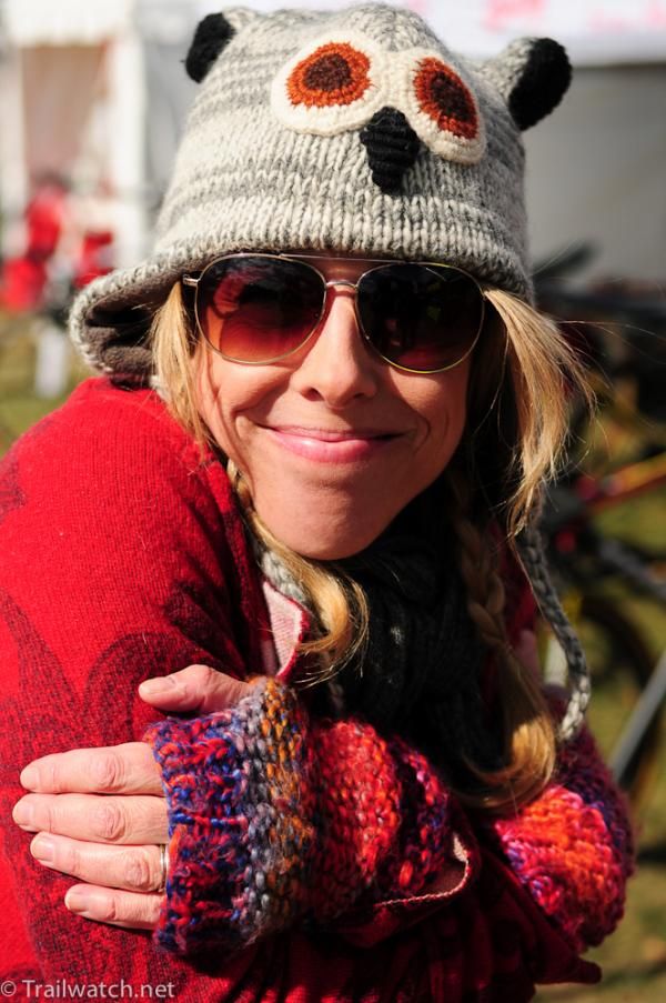 This cyclo-cross fan came prepared for the cooler fall temperatures